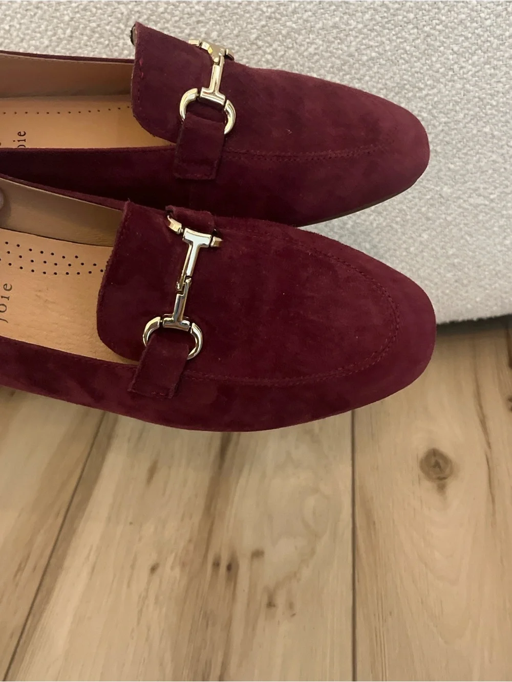 Joie Wine Loafers with Gold Hardware Quiet Luxury Burgundy Workwear Fall